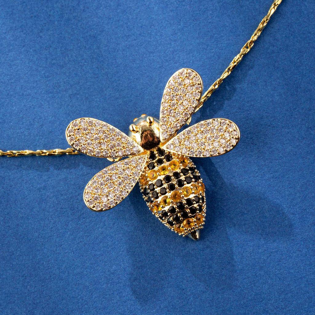 Cross-Border Bee Jewelry Set: Elegant 14K Gold Necklace & Earrings