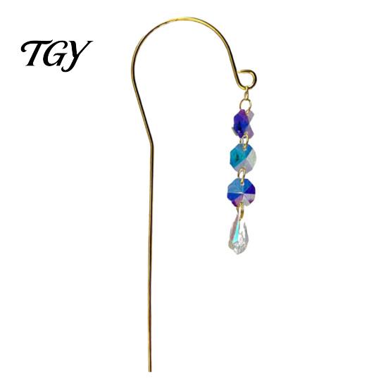 Indoor Hanging Garden Decorations Small Trellis with Faux Crystal Prisms Suncatchers for Plant Decorations, Planter Rainbow Maker, Wedding Table
