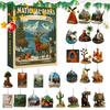 Christmas National Parks Themes Ornament Countdown Cute Acrylic Calendars with 2D Flat Pendant 24 Days Xmas Decoration