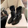 [Sheei Su Yinyin] Burke Highway~ Washed Horse Pattern V-mouth Western Boots Thick Heel Short Boots Women's Desert Boots