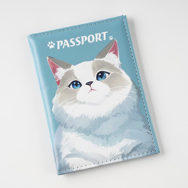 Uv Color Printing Cute Cat Dog Pet Passport Holder Travel Wallet Passport Covers Id Card Holder Plane Ticket Holder