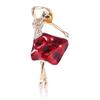 Fashion Creative Drip Rhinestone Ballet Dancer Brooch, High-End Clothing Pin With Accessories