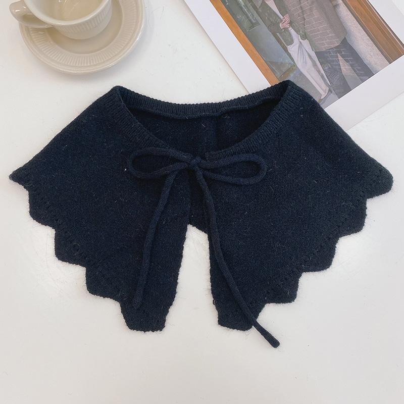 Теплая шаль с искусственным воротником, женские оборки, съемные воротники для женщин, вязанные лацканы Лолиты, полурубашка, шаль, украшение