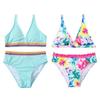 Детский купальник-бикини для девочек, бюстгальтер и трусы, детский купальник из двух частей