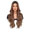 28" Barn Red Ombre Curly Wig - Heat Resistant Full Lace Synthetic Hairpiece with Loose Body Waves & Natural Look