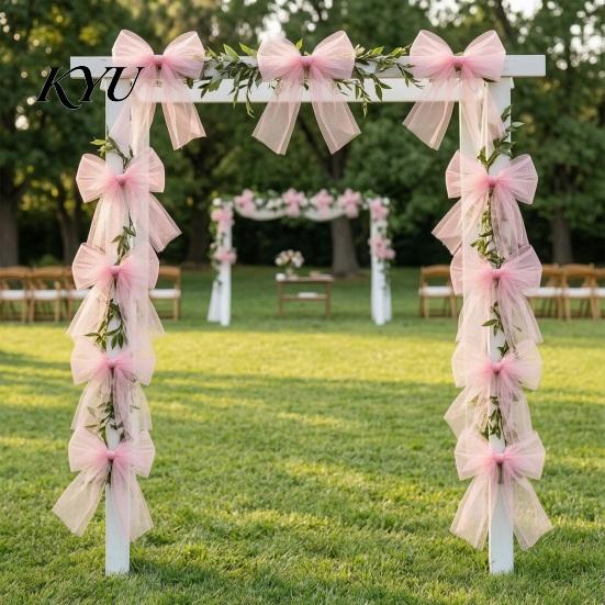 Romantic Bows for Easter Decorations Tulle Bow Christmas Tree Decoration, Pre-tied Gauze Mesh Decorative Xmas Tree, Wreath, Garland, Cabinet,
