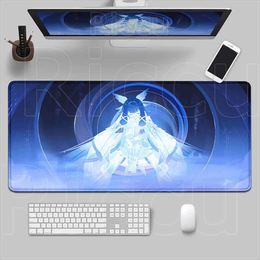 Игровой коврик для мыши Genshin с рисунком XXL Большой Айно Флинс Колумбина Нефер Лаума Ягода Инеффа Компьютерные коврики для клавиатуры Игровой коврик для стола ESports