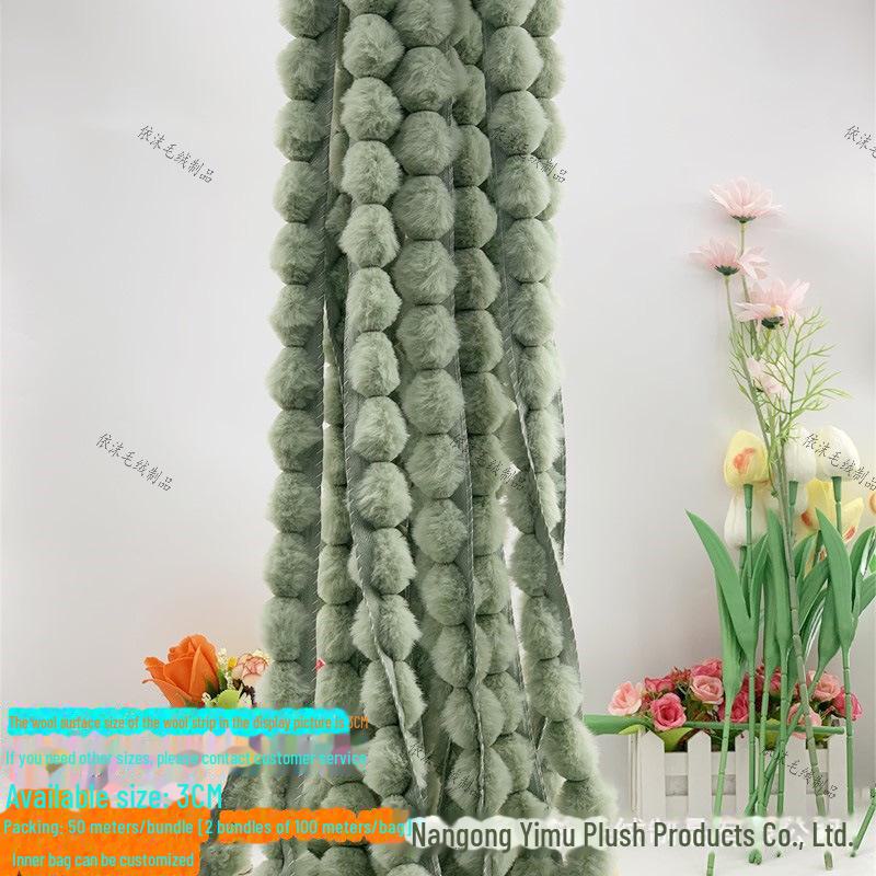 Искусственные меховые полоски для шляпы ханьфу в стиле тыквы - искусственные шарики из меха кролика рекс для рождественской одежды