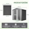 142x185cm Metal Tool Shed Garden House with Ventilation Holes, Incl. Metal Foundation, Lockable Door, Weatherproof for Garden Tools, Gray