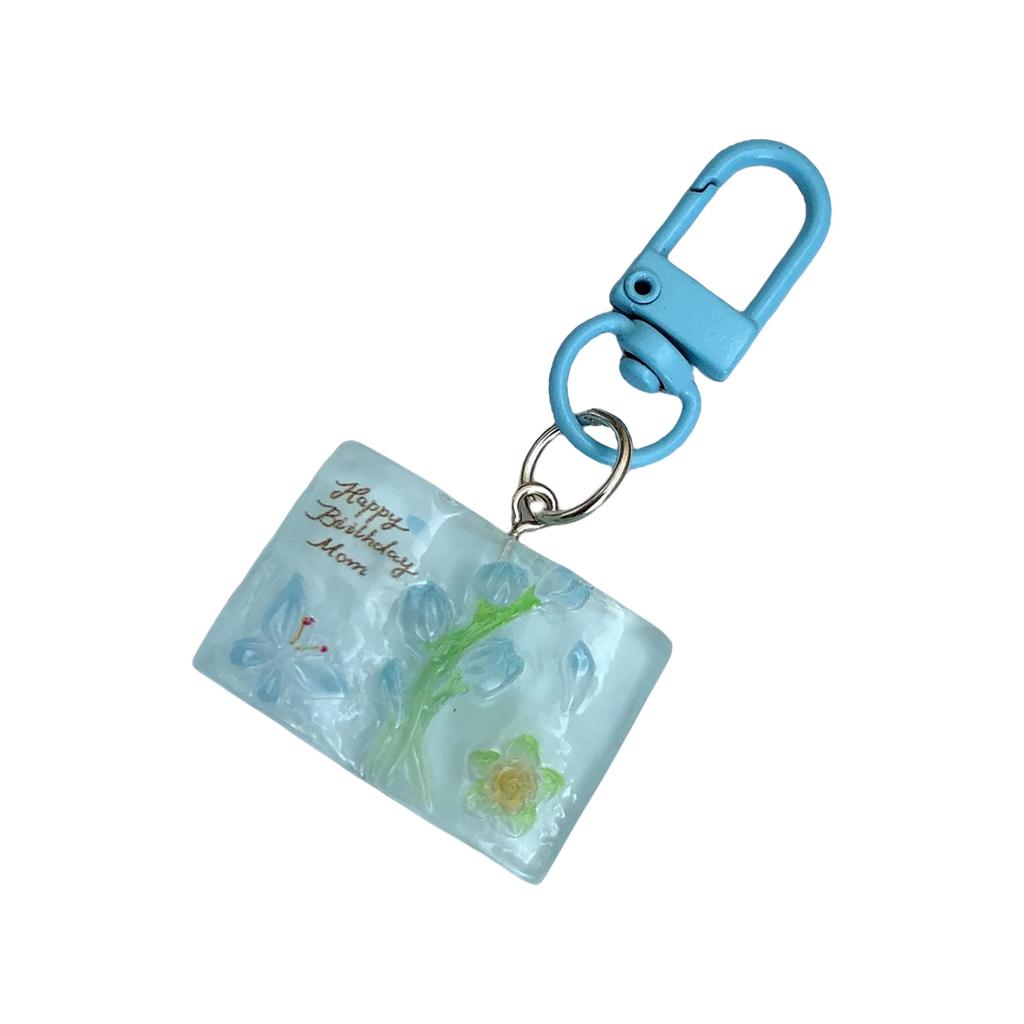 Cartoon Butterfly Flower Book Pendant Keychain Cute Resin Charm For Keys Bags Gift Decorative Accessory