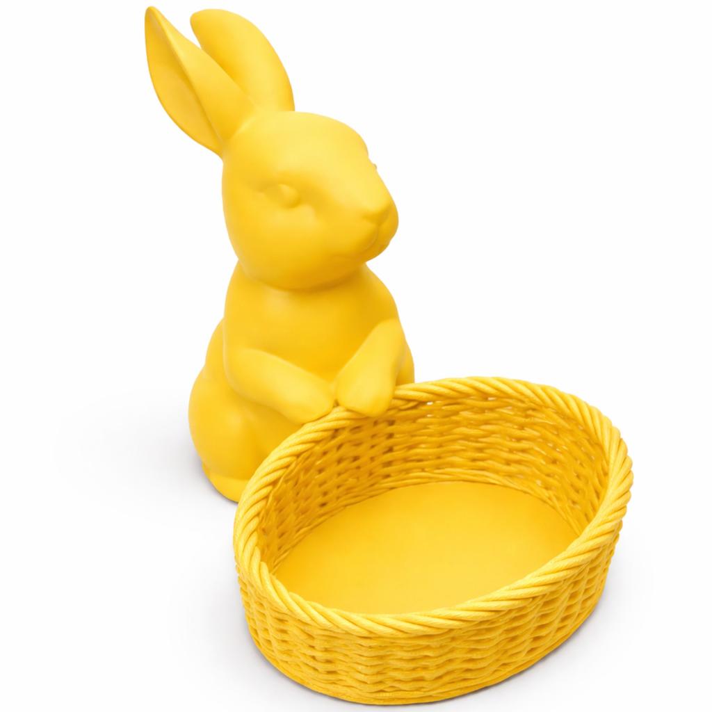 Easter decoration yellow bunny with basket Christmas ornament