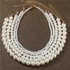 iF ME Elegant White Imitation Choker Necklace Big Round Beads Wedding Necklace for Women Charm Fashion Jewelry