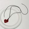 Irregular Heart Pendant Necklace Romantic Sweater Chain Pull-out Fashion Choker  Women