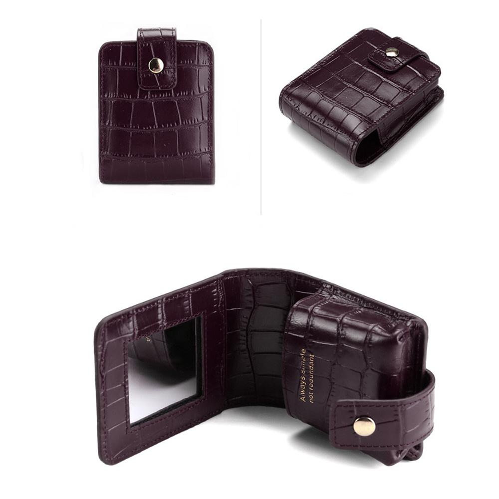 Сумка для губной помады из ПУ кожи, женская дорожная косметичка с зеркалом, маленькие сумки для хранения, портативная косметичка, мини-органайзер для туалетных принадлежностей, чехол