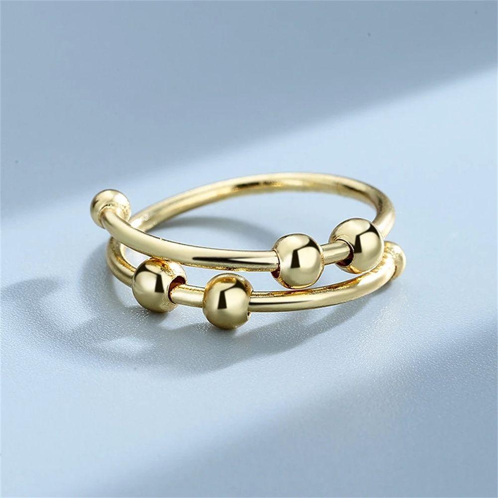 Men Rotate Jewlery Anxiety Ring Toy Antistress Anxiety Ring Fidget Beads Rings Fidget Spinner Toys