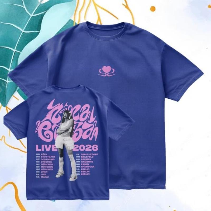 Nina Chuba Live 2026 Tour T Shirt German Pop Rapper Concert Date List Graphic Short Sleeve O Neck Tee Retro Music Fan Casual Summer Top For Men Women