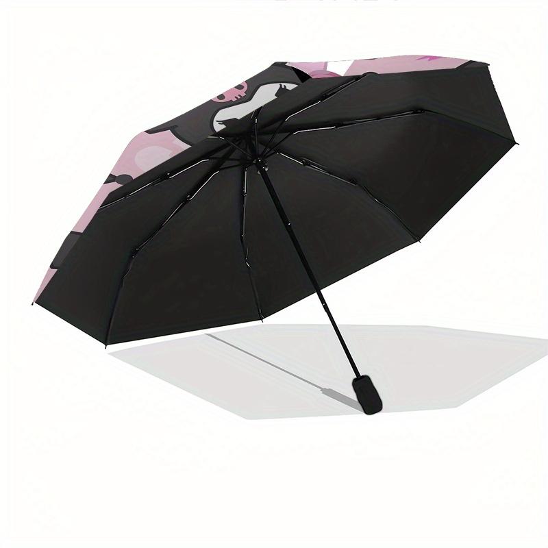 Kuromi,Cute Automatic Umbrella-Foldable, Durable 8-Bone Design, Compact and Stylish, Great for Camping, Halloween, Christmas, Mother's Day T