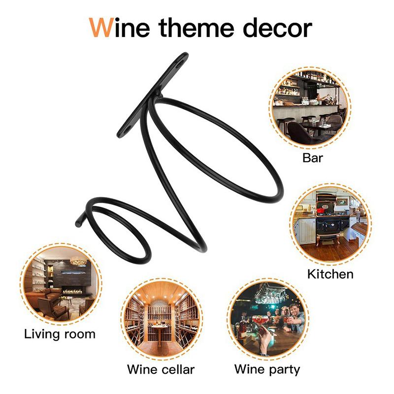 Wall Mounted Wine Racks Red Wine Bottle Display Holder Metal Hanging Wine Rack