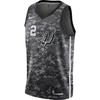 NBA Fan Edition Letter And Number Print Basketball Vest - Spurs Leonard No. 2 Unisex Tops Black 912153-010
