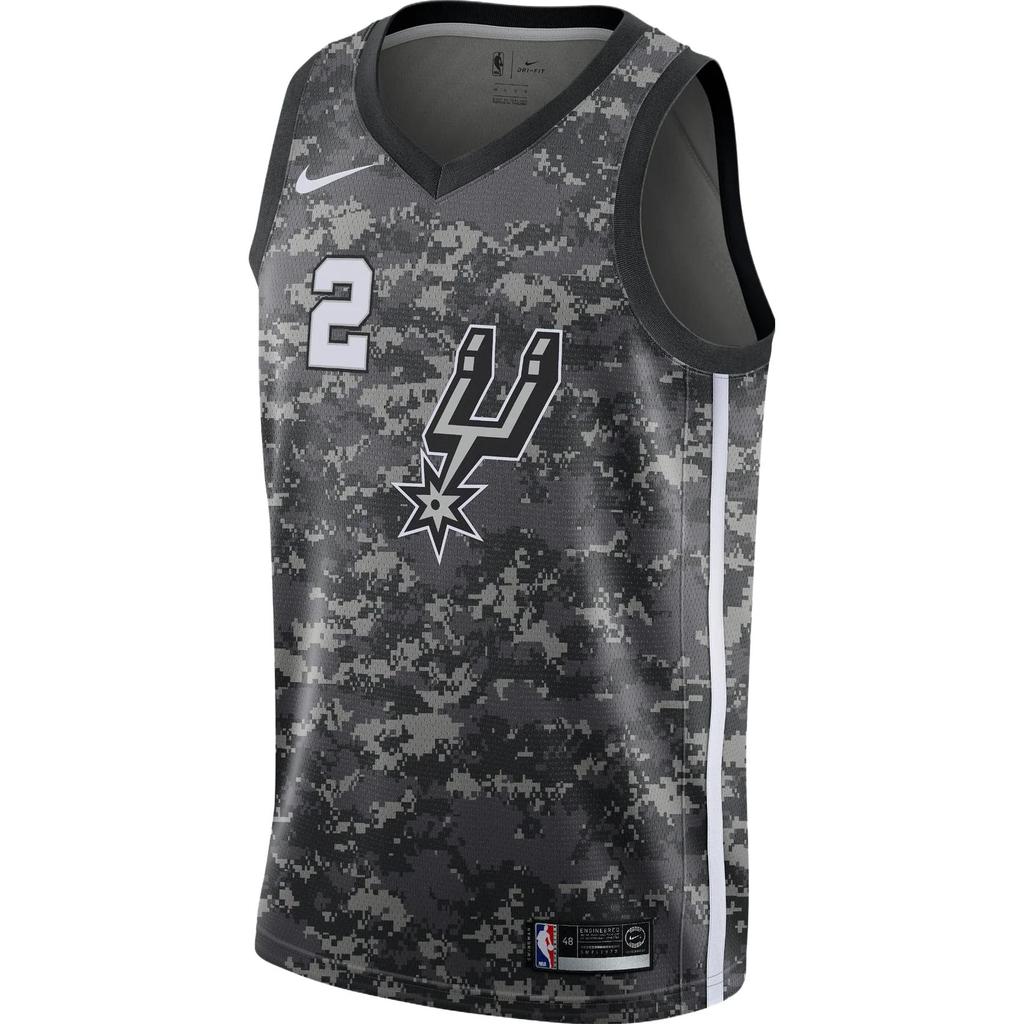 Nike NBA Fan Edition Letter And Number Print Basketball Vest - Spurs Leonard No. 2 Unisex Tops Black 912153-010