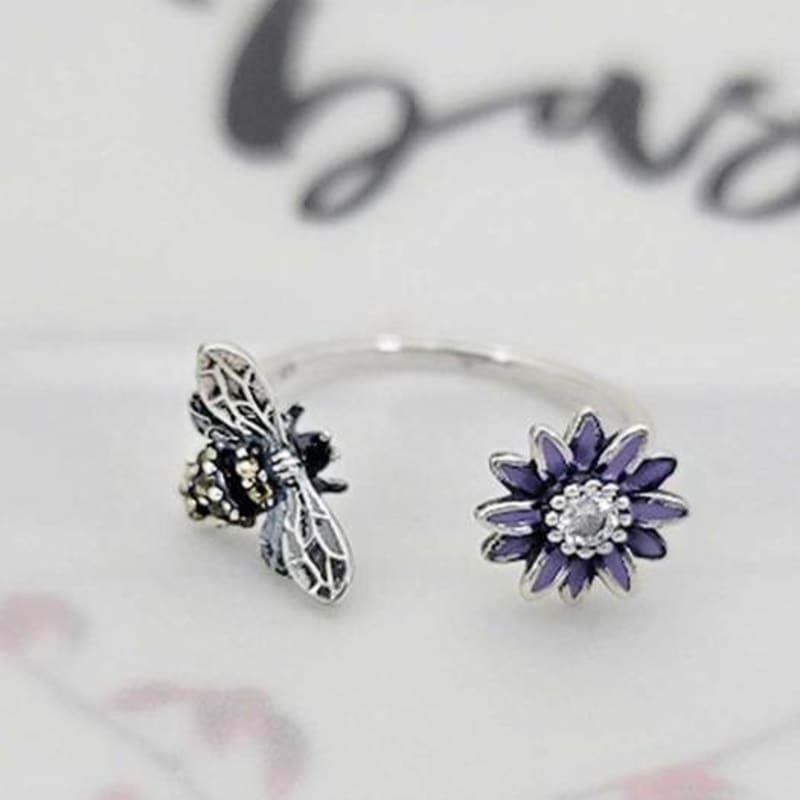 Ollia 925 silver bee ring daily friendship ring silver ring