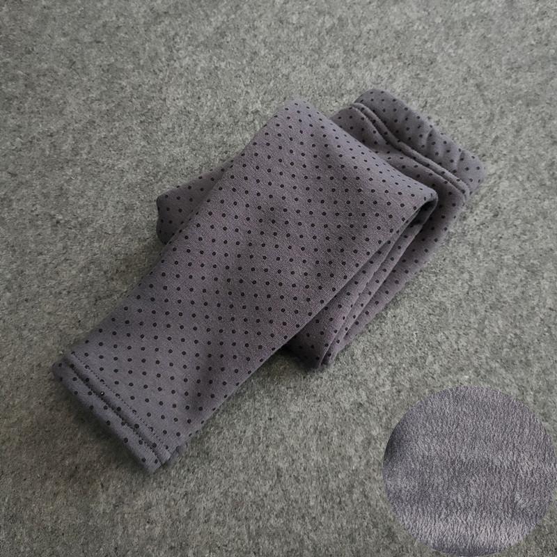 Autumn Winter Kids Pants Small Dot Plus Velvet Girls Leggings Children's Girl Cotton Stretch Trousers Children Clothing