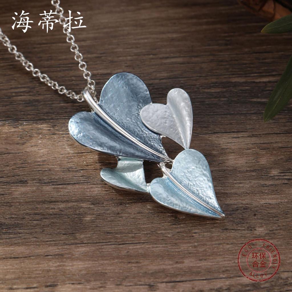 Новое цветное масло, кулон в форме сердца, модное маленькое свежее женское универсальное ожерелье с любовью