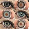 Natural Color Contact Lenses 2Pcs Colorful Makeup Black Eyes Contact Blue Beauty Pupils Yearly Cosmetic Gray Lenses