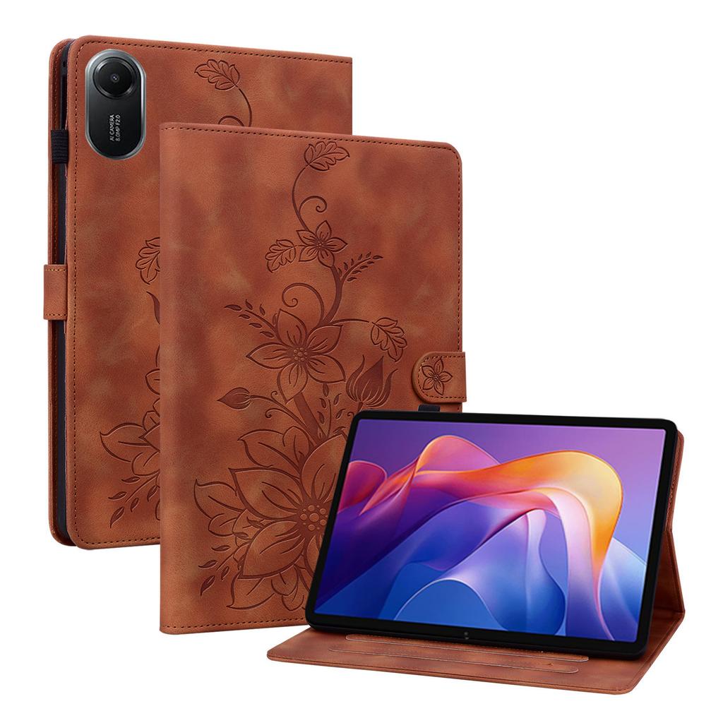 Emboss PU Leather Stand Case for Xiaomi Redmi Pad 2 2025 11.0 Inch Model 25040RP0AG 25040RP0AI with Card Slots Cover Shockproof