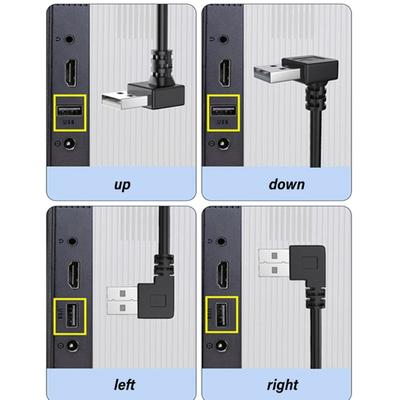 USB 2.0 Удлинительный кабель Папа-Мама Угловой 90 градусов Поддерживает зарядку и передачу данных для различных устройств