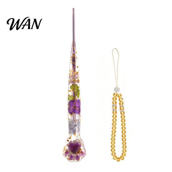 Smooth Surface Crochet Hook Floral Resin Hook, Dried Flower Clear Handle Metal Head with Beaded Wristlet for Arthritis Beginners