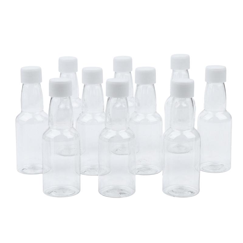 Mini Plastic Drink Bottles 10Pcs 50ML Leakproof Portable Liquor Juice Containers for Daily Use Travel Picnic