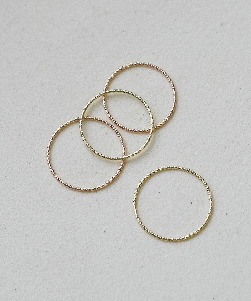 Alleun 14K 18K Золотое Кольцо Скрученная Грань Многослойное Драгоценное