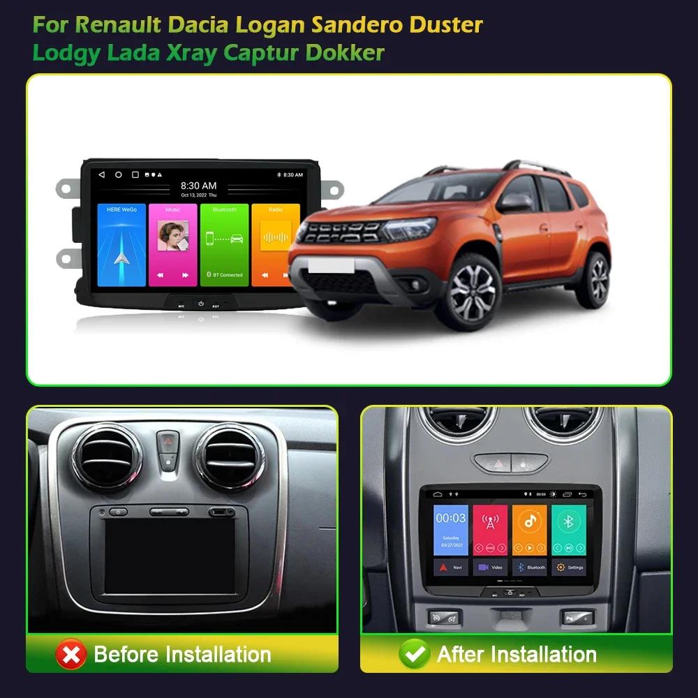 8 дюймов для Renault Dacia LOGAN Sandero Duster Lodgy Lada Xray Captur Dokker автомобильное радио мультимедийный беспроводной стереоэкран Carplay
