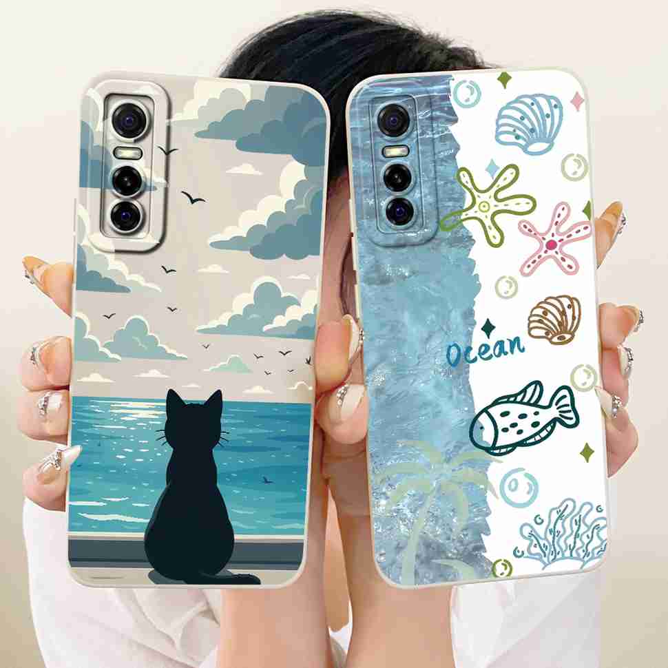 Simple Design Print For vivo Y73s 5G V2031A Case Silicone Back Cover For Vivo Y73S Y 73s 5G 6.44" Shockproof Phone Cases Bumper