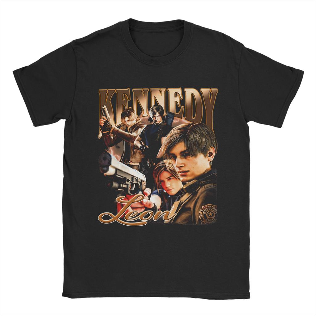 Футболка Leon Kennedy Girl Dinner Пляжные Хиппи Футболки Унисекс 100% Хлопок Круглый Вырез 4XL 5XL 6XL Топ Футболки Короткий Рукав Y2K Ретро Футболка