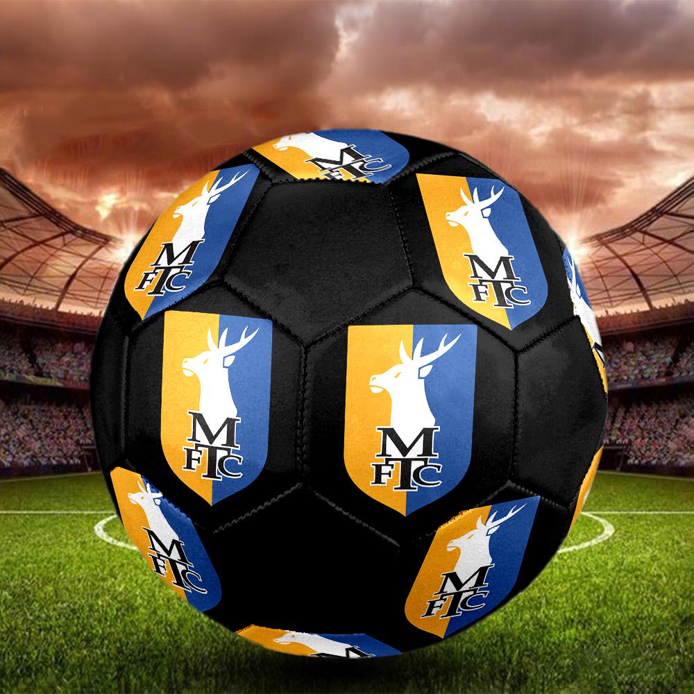 Футбольный мяч Mansfield Town FC, размер 5, разноцветный, подходит для всех возрастов, сшит на машине, материал ПВХ, соревновательного уровня, прочный и с высоким отскоком
