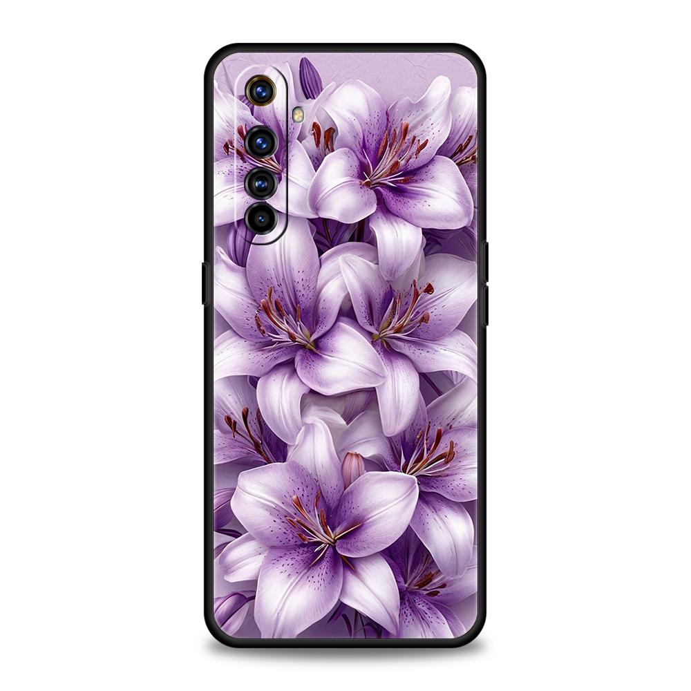 Реалистичный принт цветка лилии Мягкий ТПУ для Realme 12 11 10 9 Pro Plus GT2 GT3 GT5 7 8 Pro C21 C25 C35 Pro 5G Ударопрочный чехол для телефона