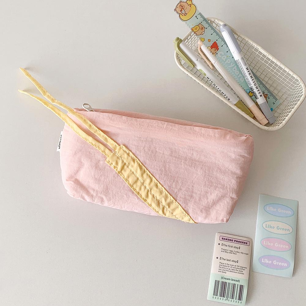 1 шт. Милый пенал с бантиком, Корейский милый стиль, Мягкий на ощупь, Чехол-органайзер для ручек для канцелярских принадлежностей, Студенческий школьный подарок