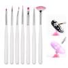 7pcs White Nail Brushes Nail Art Painting Pens Acrylic UV Gel Brushes Manicure Tool