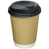 Niche Plus Latte Art Double-Walled Cups, Unbleached Craft (400ml), with Lids (Openable), Set of 10