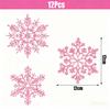 Набор из 12 больших белых снежинок - Прочная бумага, Подходит для украшения рождественской елки и Зимней страны чудес