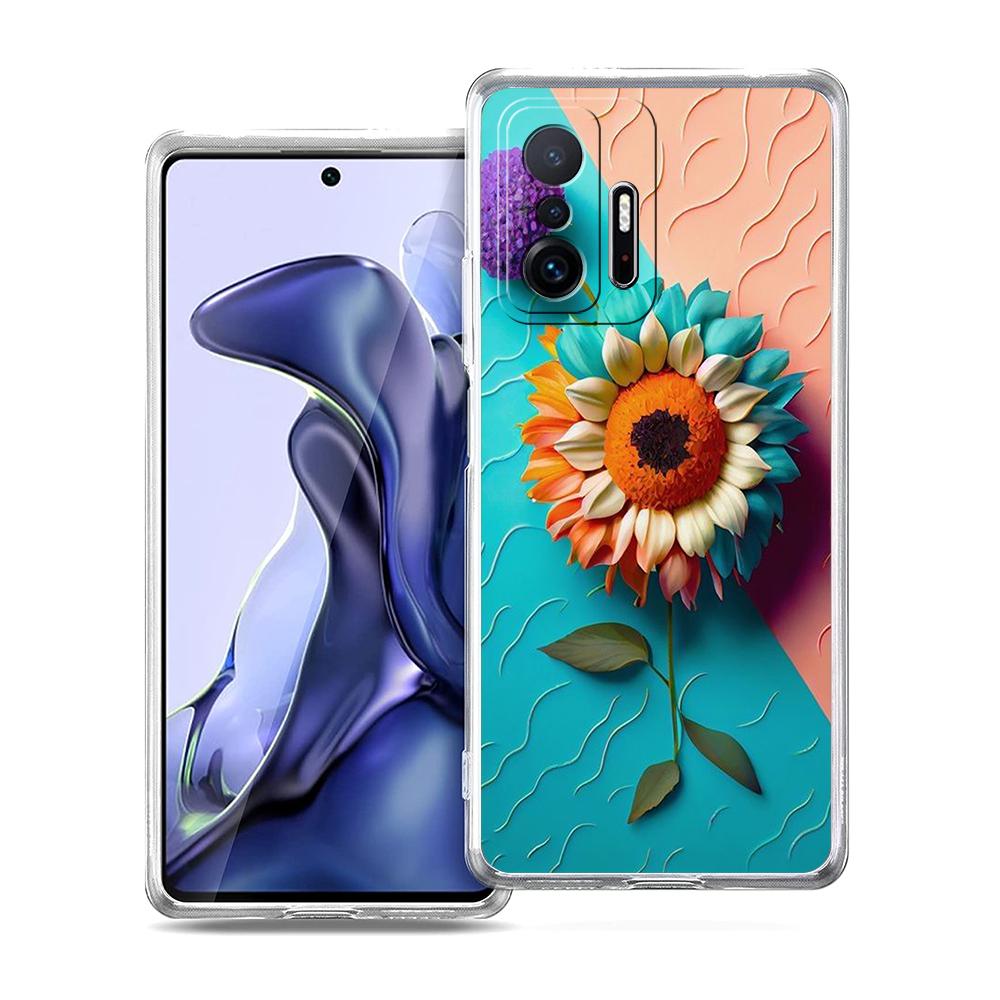 Чехол для телефона подсолнух для Xiaomi Mi Poco F3 X3 X4 GT NFC M3 M4 11 Ultra 12 11X 11i Pro Lite 5G Мягкий прозрачный чехол Чехлы Сумки