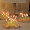 Tulip Night Light Table Lamp, Romantic Tulip Ambient Light, Handmade LED Bedroom Lamp,Simulation Flower Light for Lovers,Friends Birthday Christmas