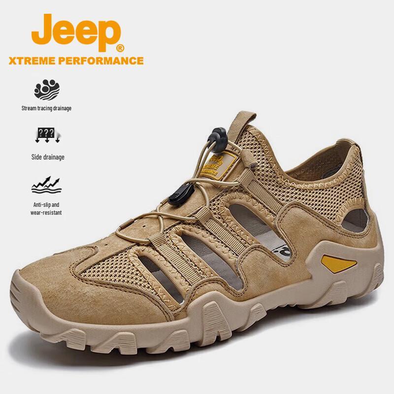 Jeep Мужские дышащие пляжные сандалии для улицы