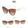 Cat-eye sunglasses, metal frame, photography styling accessory, blogger sunglasses