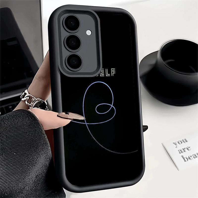 Чехол для телефона Samsung Galaxy A17 A16 A15 A14 A13 Love Yourself Цветок Сердце Линия Kpop A56 A36 A26 A55 A35 A25 A54 A34 A24 A53 A