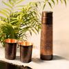 Pure Copper Water Bottle with Glass Set | Antimicrobial, Antioxidant & BPA Free, Boosts Immunity, Support Digestive Health (950 Ml 2x 300ml)