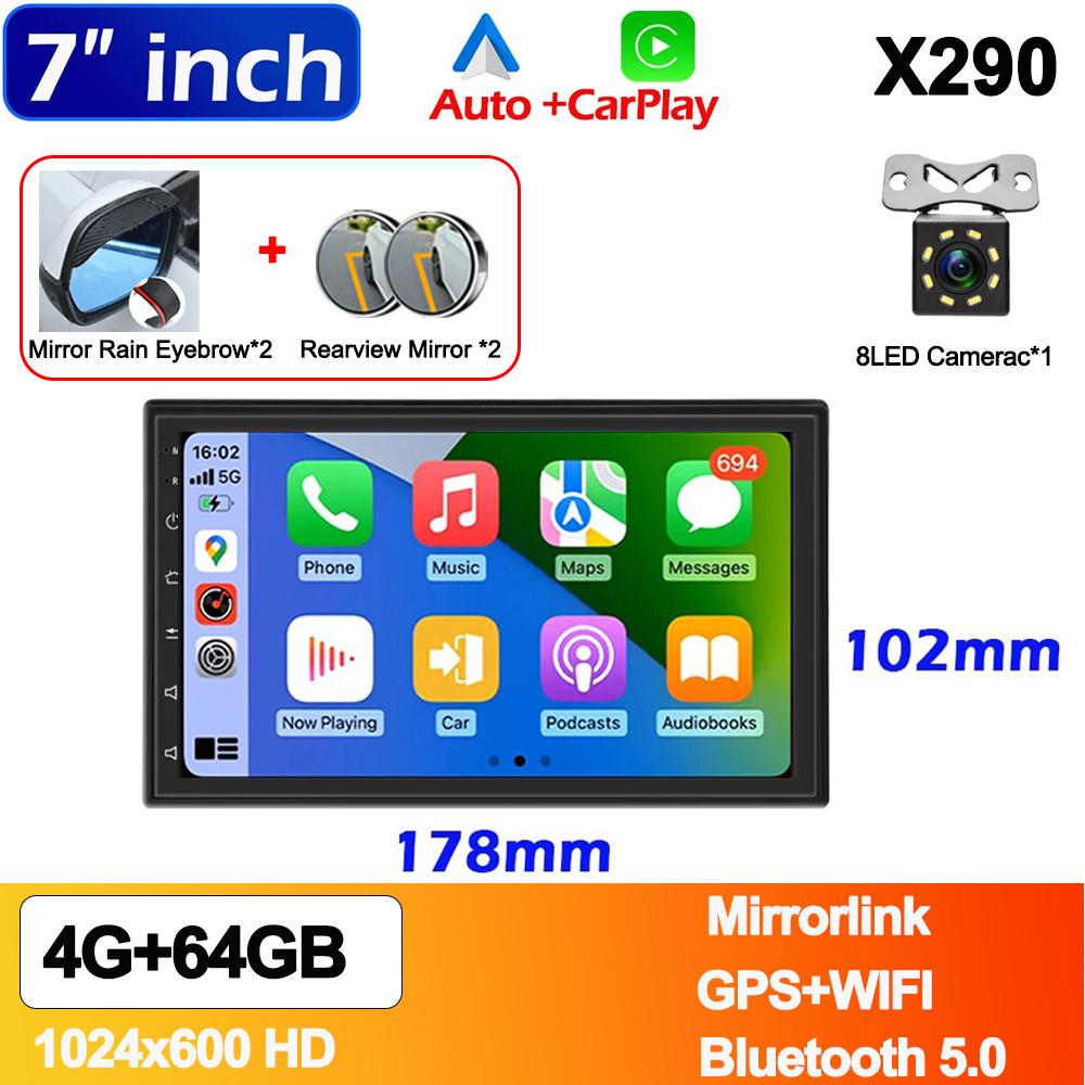7/9/10 дюймов Универсальный Android 13 Автомобильный Радиоприемник 64G Авторадио Android 2 Din Автомобильный Радиоприемник GPS BT Центральный Мультимедиа Интеллектуальные автомобильные системы