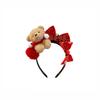 Cartoon New Year Headband Pony Plush Hair Hoop Cute Red Velvet Bow Hairband  Children